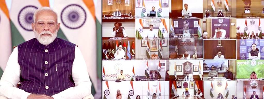 Prime Minister Narendra Modi holds video conference with Chief Ministers